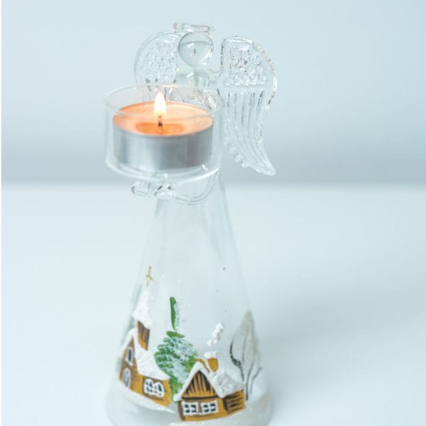 Angel clear glass holder hands